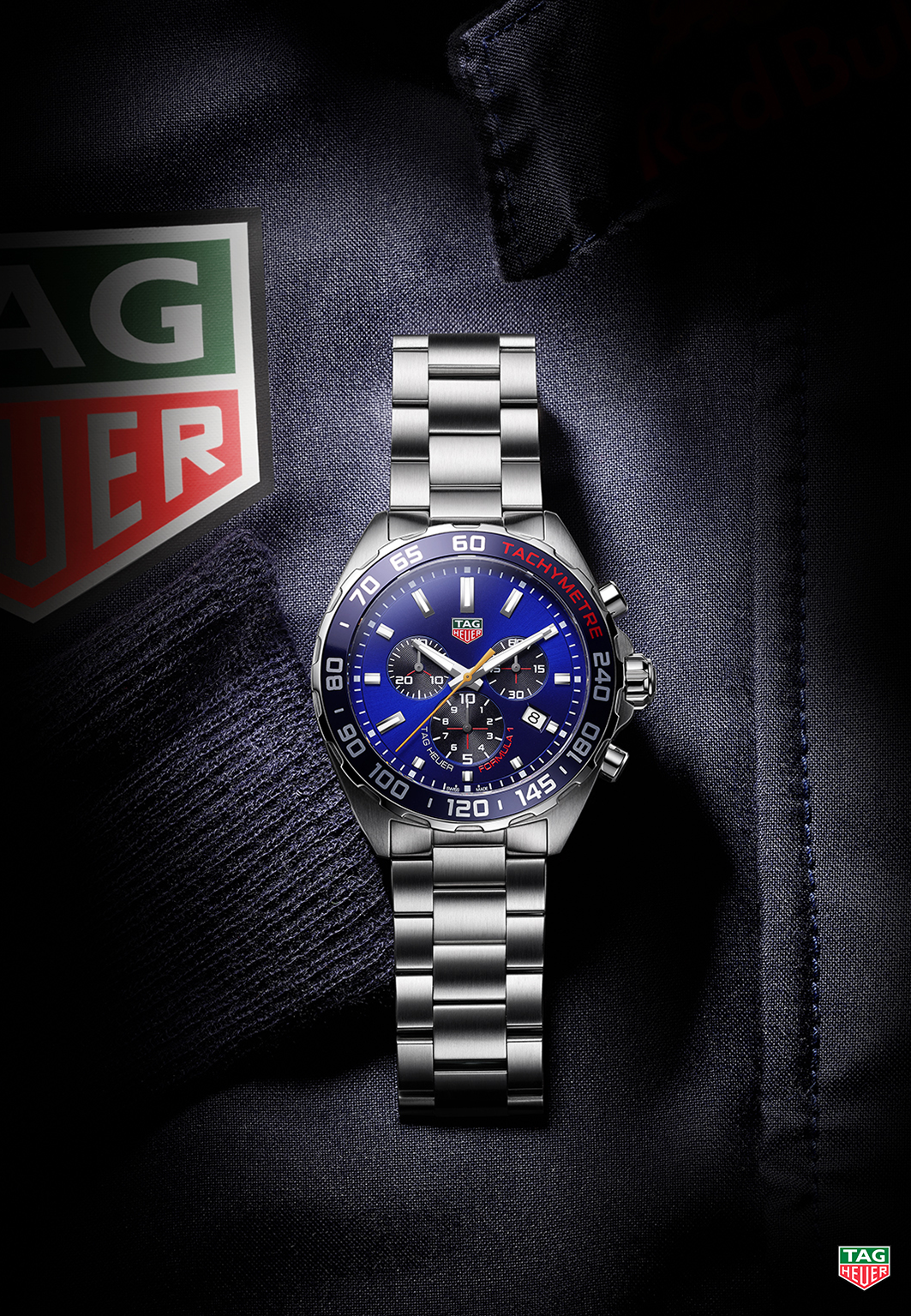 Shop Authentic Tag Heuer Formula 1 Red Bull Racing Chronograph Blue Dial Silver Steel Strap Watch for Men - CAZ101AK.BA0842 - Luxxuri
