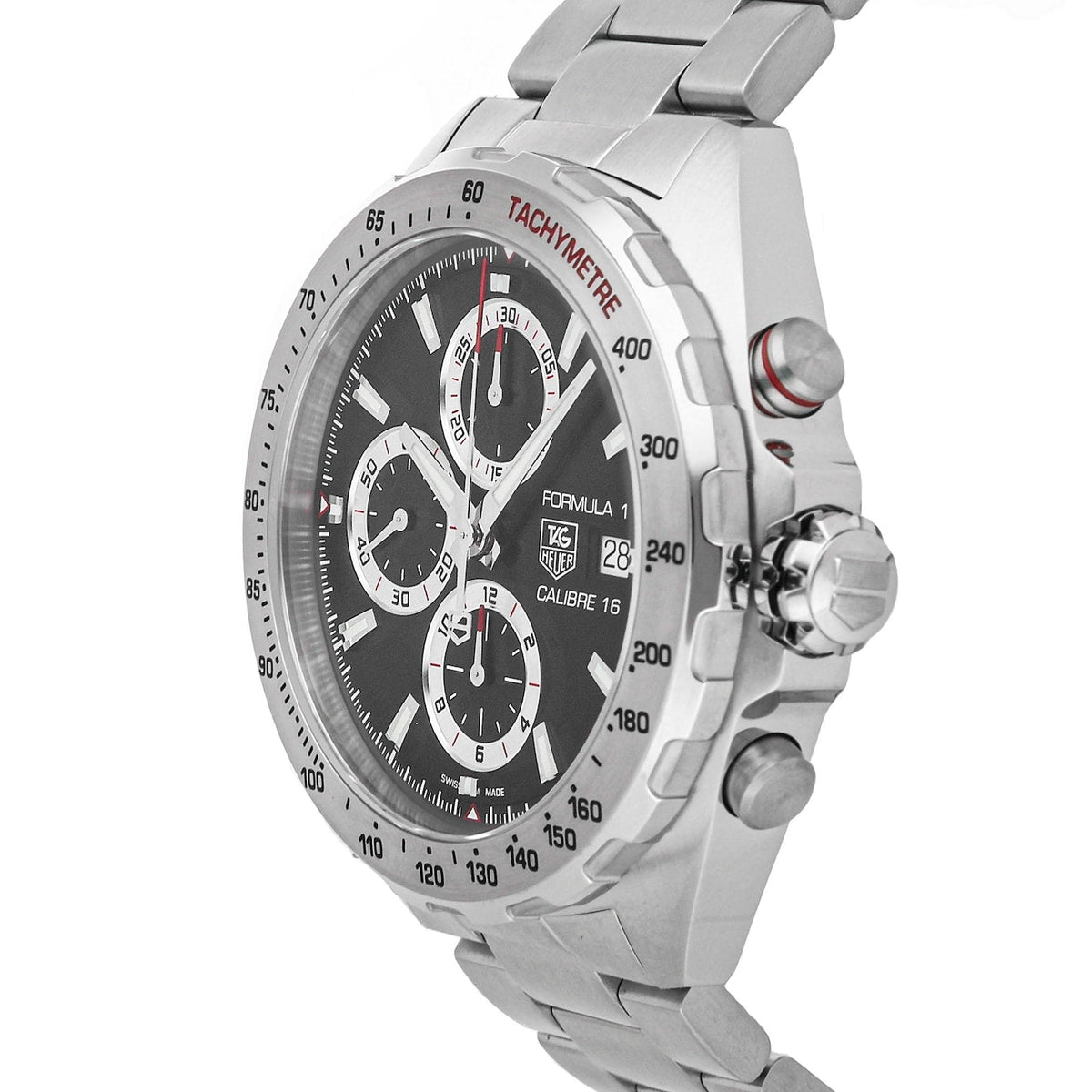 Shop Authentic Tag Heuer Formula 1 Calibre 16 Automatic Chronograph Black Dial Silver Steel Strap Watch for Men - CAZ2010.BA0876 - Luxxuri