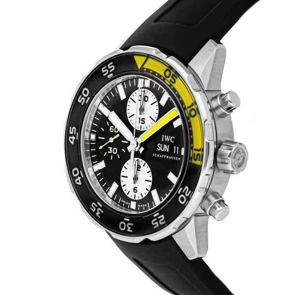 Shop Authentic IWC Aquatimer Automatic Chronograph Black Dial Black Rubber Strap Watch for Men - IW376709 - Luxxuri