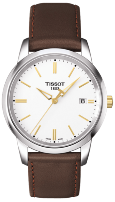 Shop Authentic Tissot T Classic Dream White Dial Brown Leather Strap Watch for Men - T033.410.26.011.01 - Luxxuri