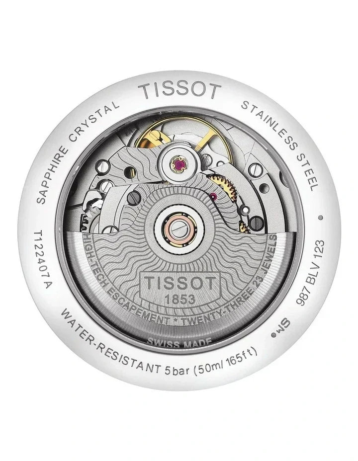 Shop Authentic Tissot T-Classic Powermatic 80 Silver Dial Brown Leather Strap Watch For Men - T122.407.16.031.00 - Luxxuri