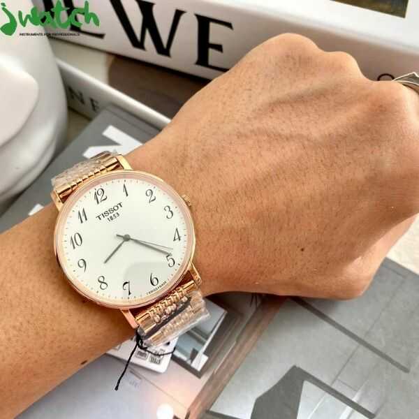 Shop Authentic Tissot T Classic Everytime White Dial Rose Gold Mesh Bracelet Watch for Men - T109.610.33.032.00 - Luxxuri