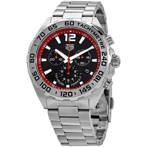 Shop Authentic Tag Heuer Formula 1 Chronograph Black Dial Silver Steel Strap Watch for Men - CAZ101Y.BA0842 - Luxxuri