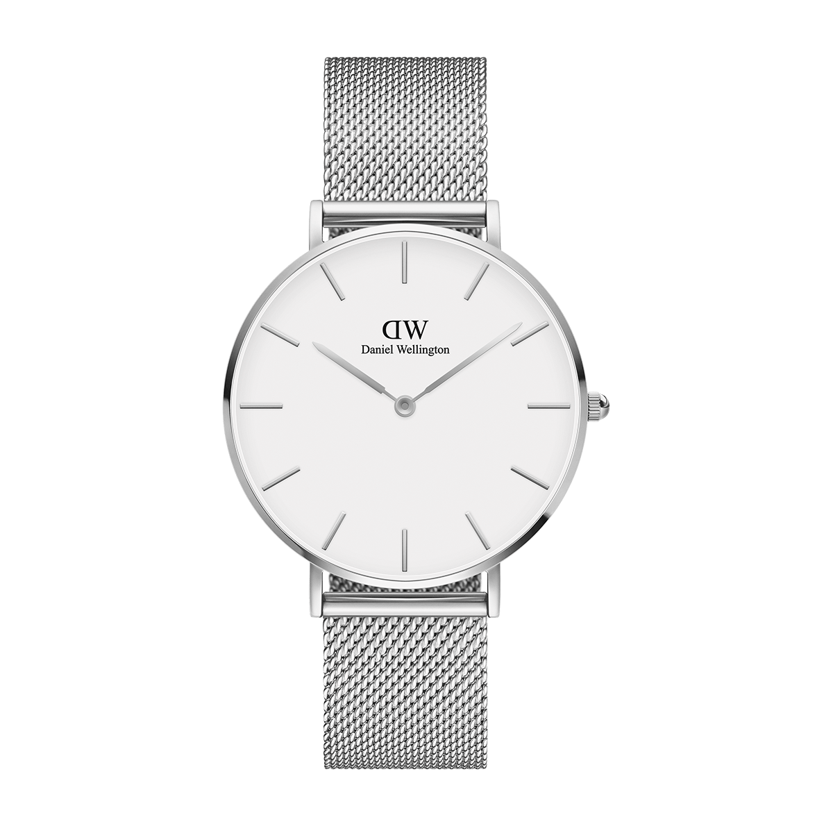 Shop Authentic Daniel Wellington Petite Sterling White Dial Silver Mesh Bracelet Watch For Women - DW00100220 - Luxxuri