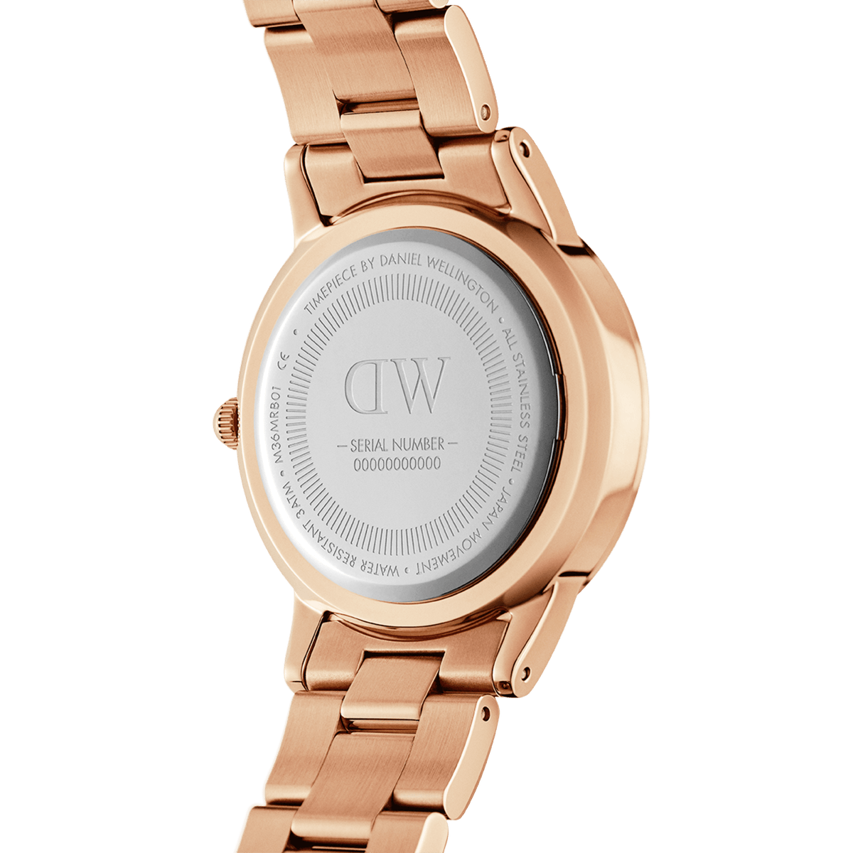 Daniel Wellington Iconic Link White Dial Rose Gold Steel Strap Watch for Women - DW00100213