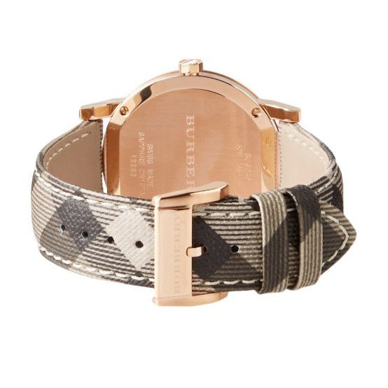 Shop Authentic Burberry The City Rose Gold Dial Brown Leather Strap Watch for Women - BU9040 - Luxxuri