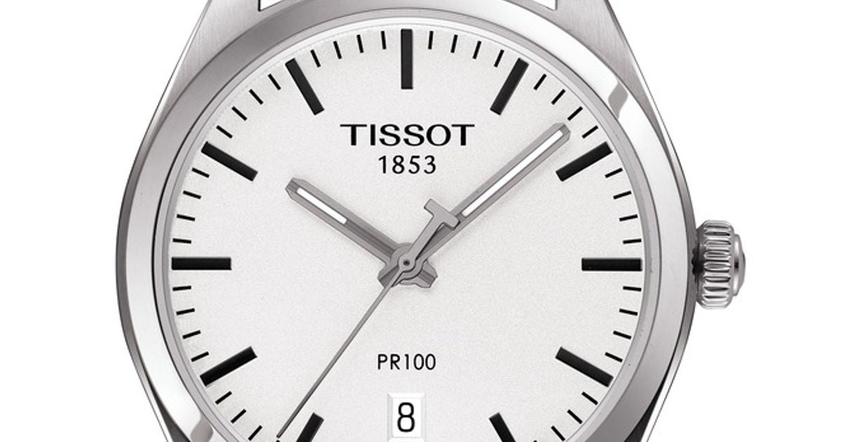 Shop Authentic Tissot T Classic PR 100 White Dial Black Leather Strap Watch for Men - T101.410.16.031.00 - Luxxuri