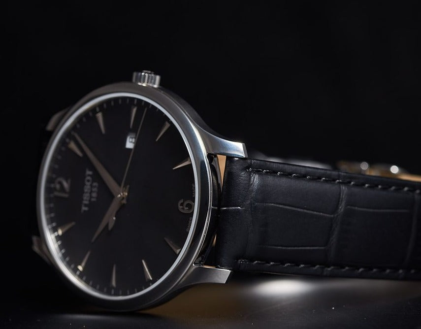 Shop Authentic Tissot T Classic Tradition Black Dial Black Leather Strap Watch For Men - T063.610.16.057.00 - Luxxuri