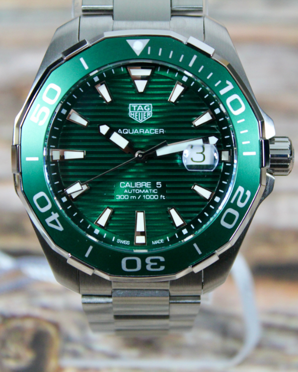 Shop Authentic Tag Heuer Aquaracer Green Dial Watch for Men - WAY201S.BA0927 - Luxxuri