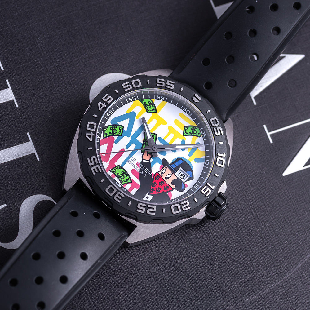 Shop Authentic Tag Heuer Formula 1 Alec Monopoly Special Edition Black Rubber Strap Watch for Men - WAZ1119.FT8023 - Luxxuri