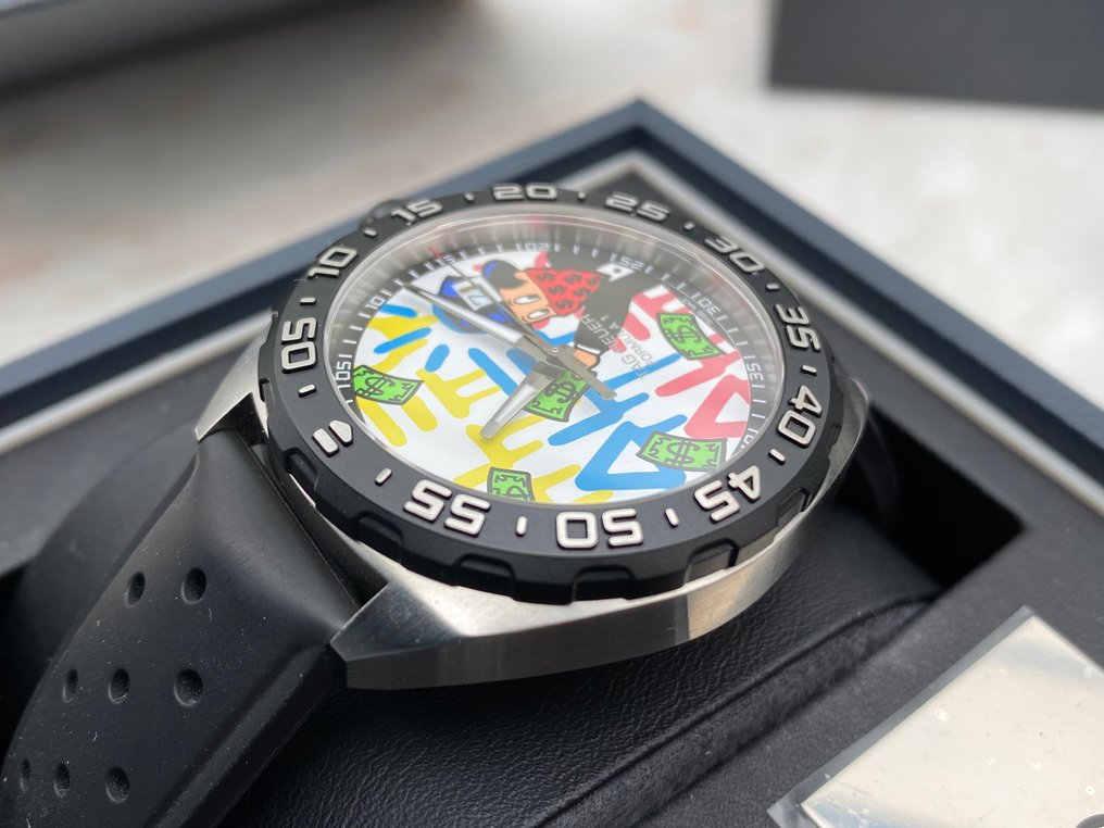 Shop Authentic Tag Heuer Formula 1 Alec Monopoly Special Edition Black Rubber Strap Watch for Men - WAZ1119.FT8023 - Luxxuri