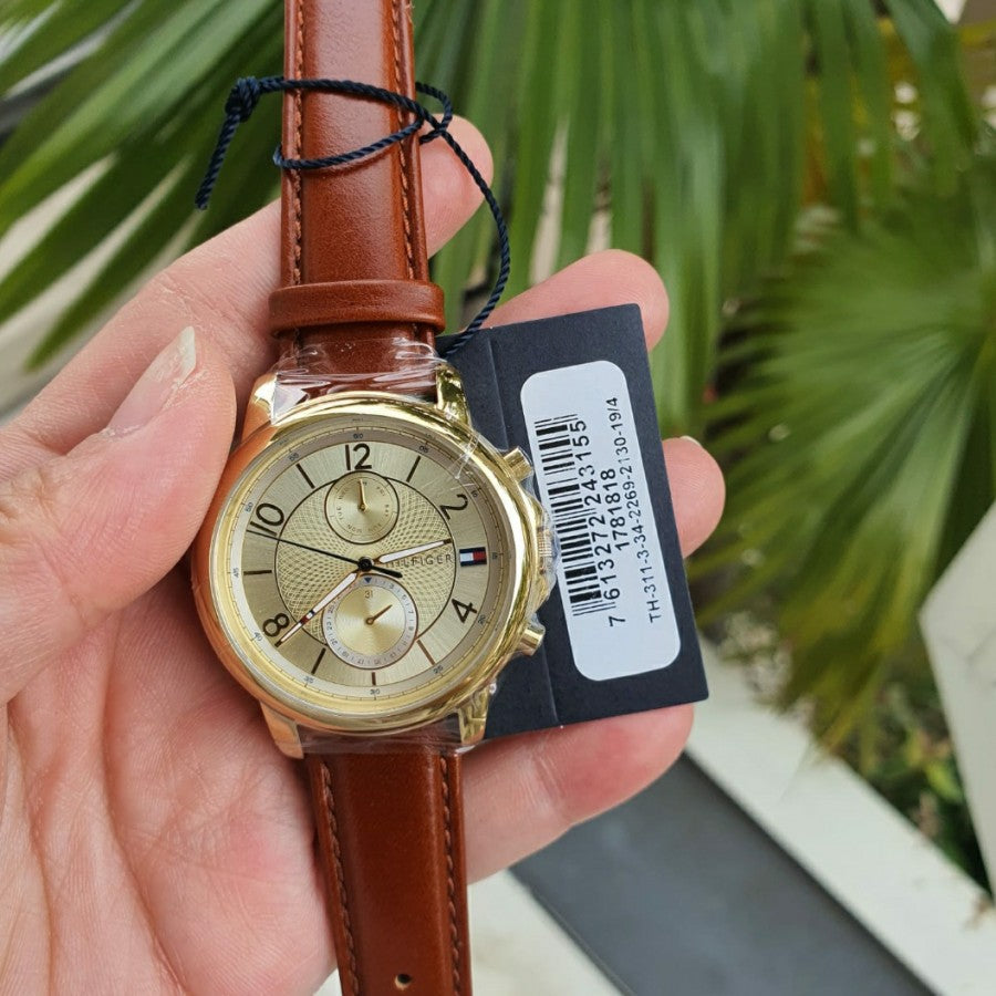 Shop Authentic Tommy Hilfiger Claudia Rose Gold Dial Brown Leather Strap Watch for Women - 1781818 - Luxxuri