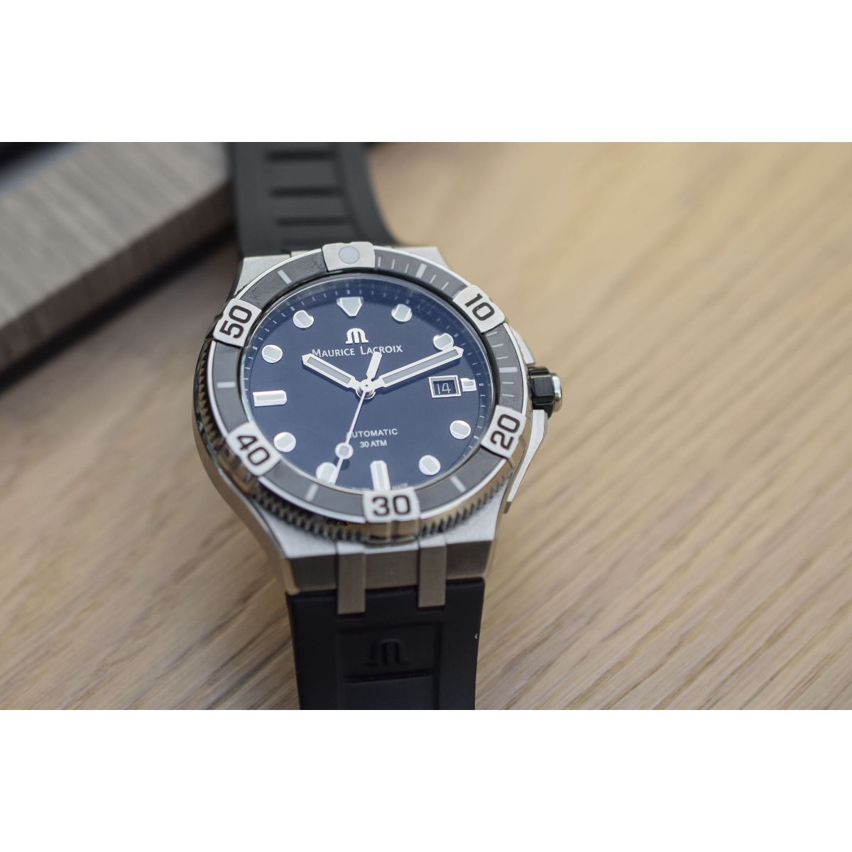Shop Authentic Maurice Lacroix Aikon Venturer Black Dial Black Rubber Strap Watch for Men - AI6058-SS001-330-1 - Luxxuri