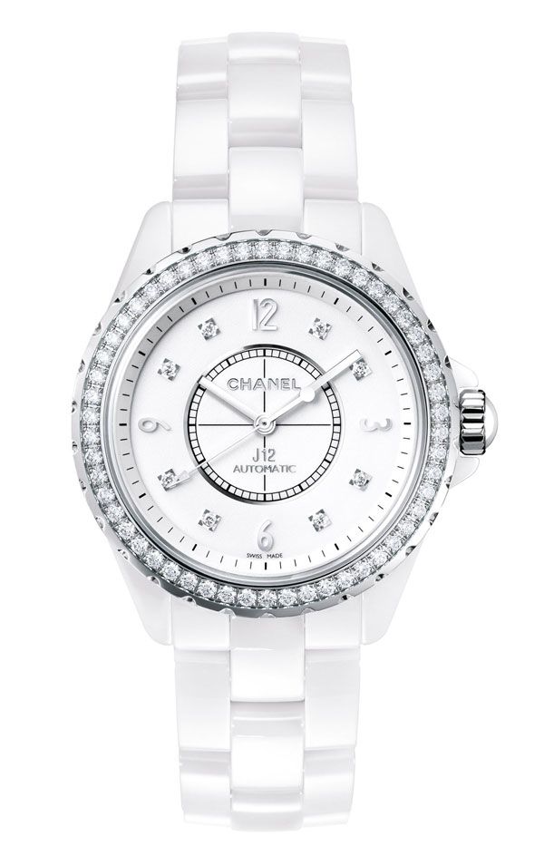 Shop Authentic Chanel J12 Diamonds Quartz White Dial White Steel Strap Watch for Women - J12 H2572 - Luxxuri