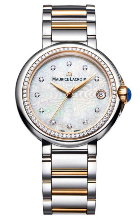 Shop Authentic Maurice Lacroix Fiaba Date Diamonds White Mother of Pearl Dial Two Tone Steel Strap Watch for Women - FA1007-PVP23-170-1 - Luxxuri