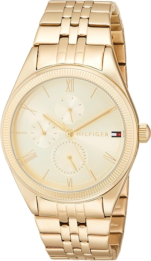 Shop Authentic Tommy Hilfiger Monica Quartz Gold Dial Gold Steel Strap Watch For Women - 1782592 - Luxxuri