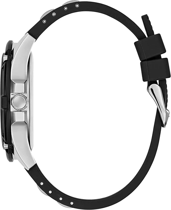 Shop Authentic Guess Tread Black Dial Black Rubber Strap Watch for Men - W0967G1 - Luxxuri