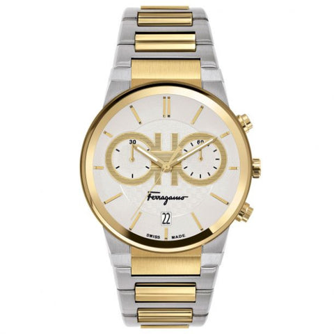 Shop Authentic Salvatore Ferragamo F-80 Classic White Dial Two Tone Steel Strap Watch for Men - SFME00821 - Luxxuri