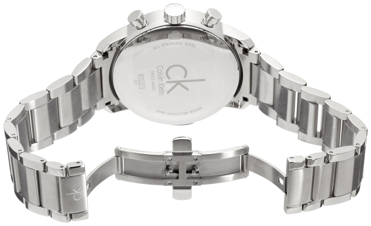 Shop Authentic Calvin Klein City Chronograph Black Dial Silver Steel Strap Watch for Men - K2G2714X - Luxxuri