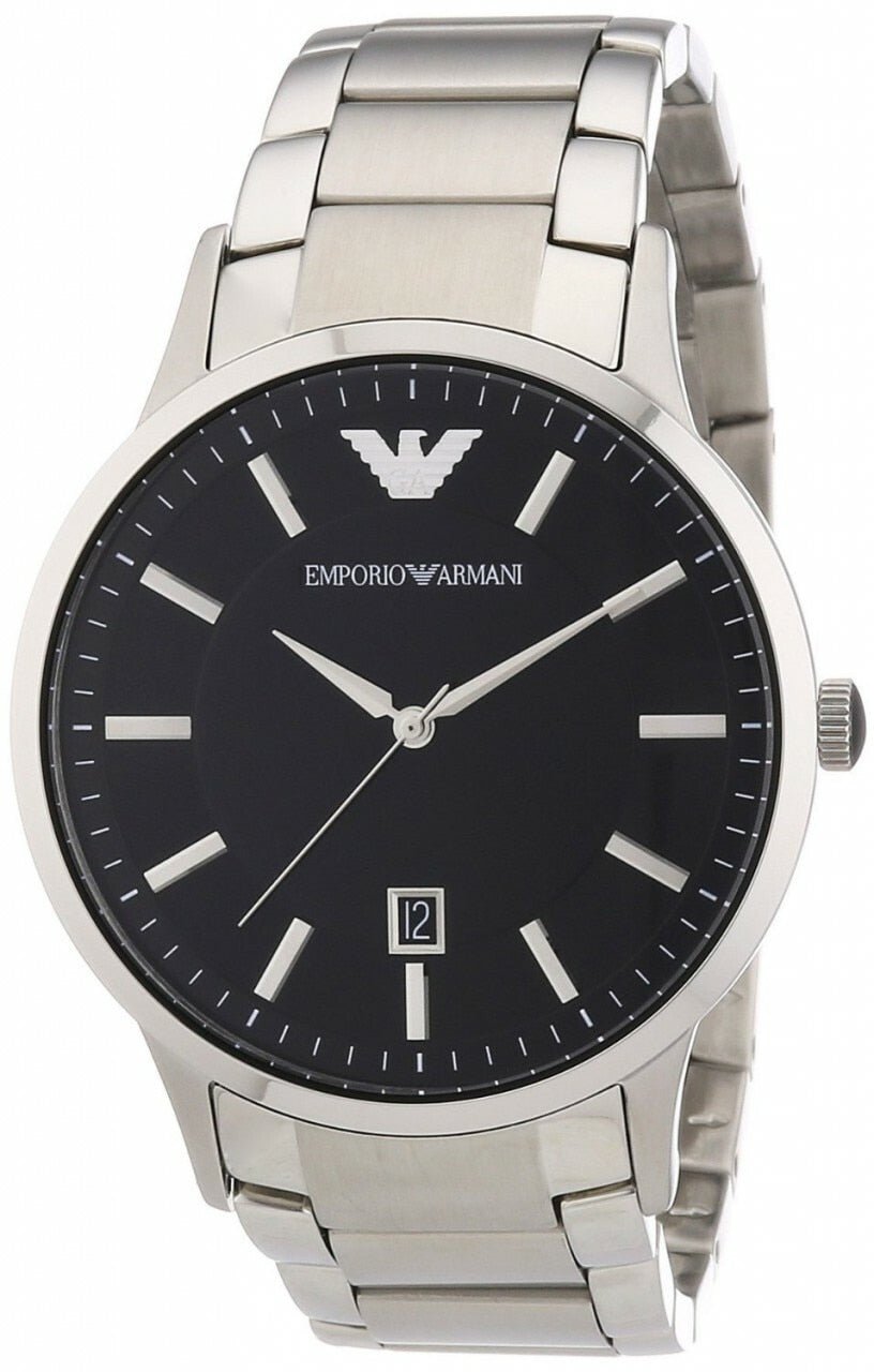Shop Authentic Emporio Armani Sportivo Black Dial Silver Stainless Steel Watch For Men - AR2457 - Luxxuri