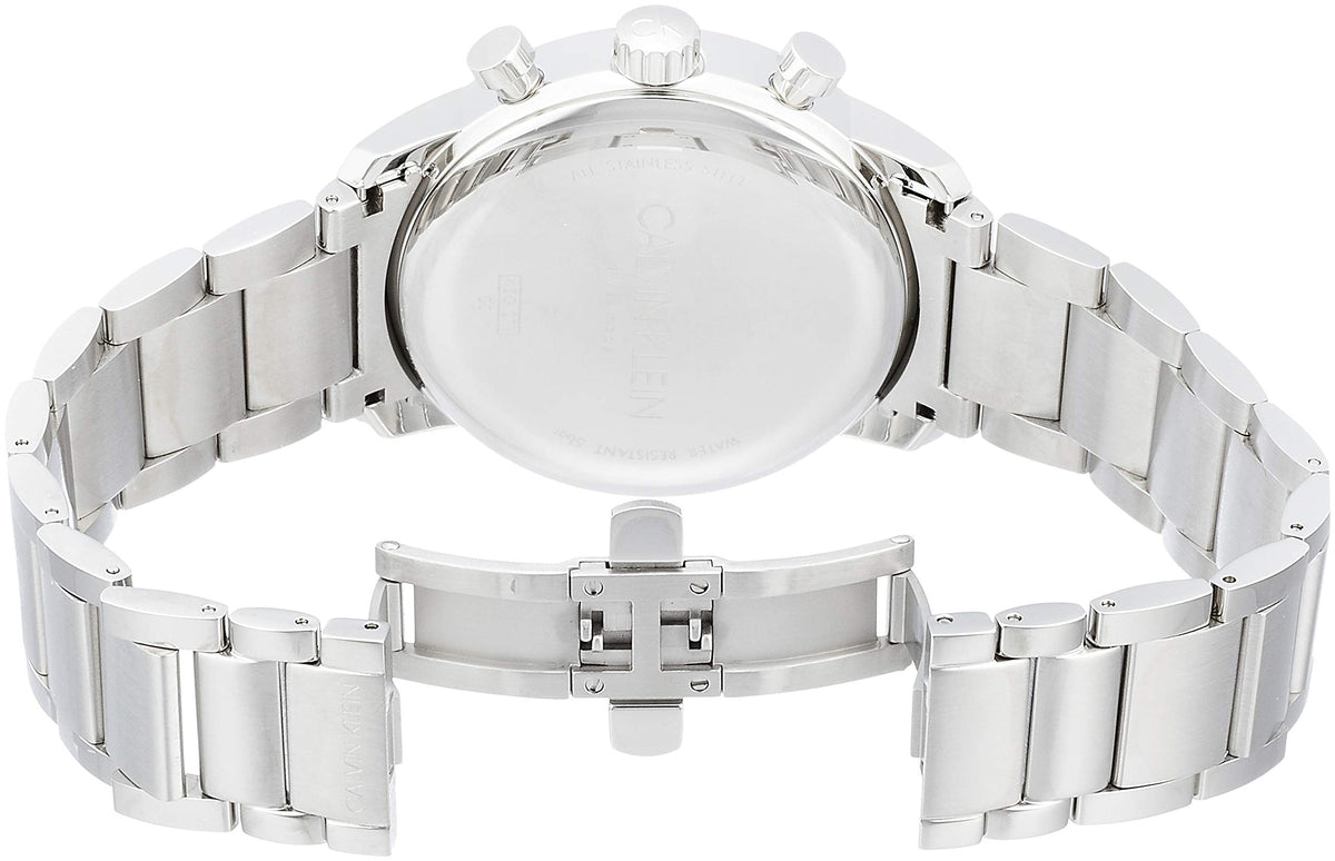 Shop Authentic Calvin Klein City Chronograph Black Dial Silver Steel Strap Watch for Men - K2G27143 - Luxxuri