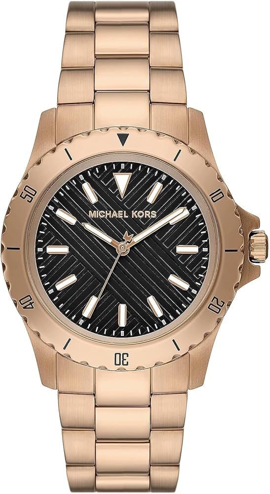 Shop Authentic Michael Kors Everest Three Hand Quartz Black Dial Gold Steel Strap Watch For Men - MK9140 - Luxxuri