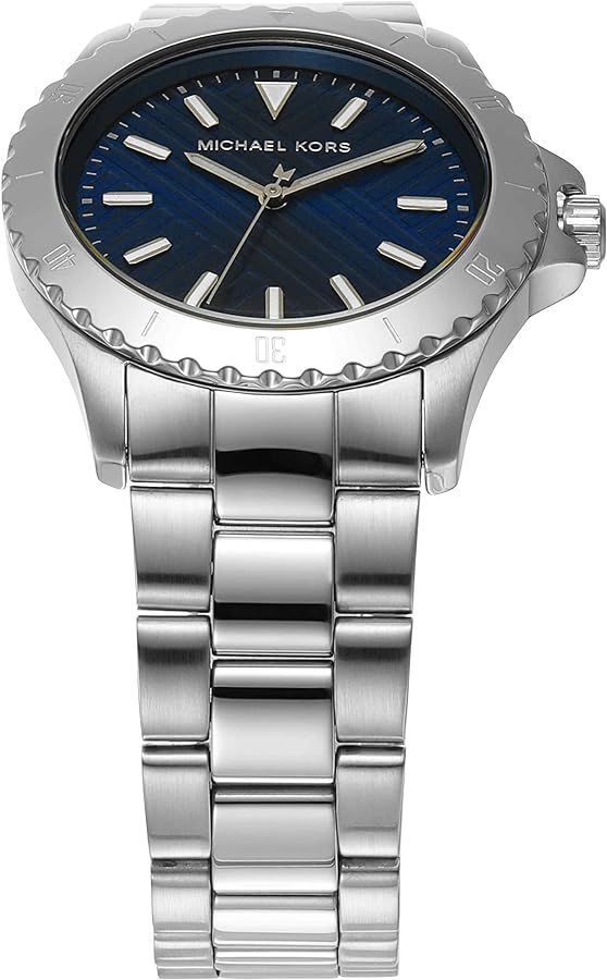 Shop Authentic Michael Kors Everest Three-Hand Blue Dial Silver Steel Strap Watch For Men - MK9079 - Luxxuri