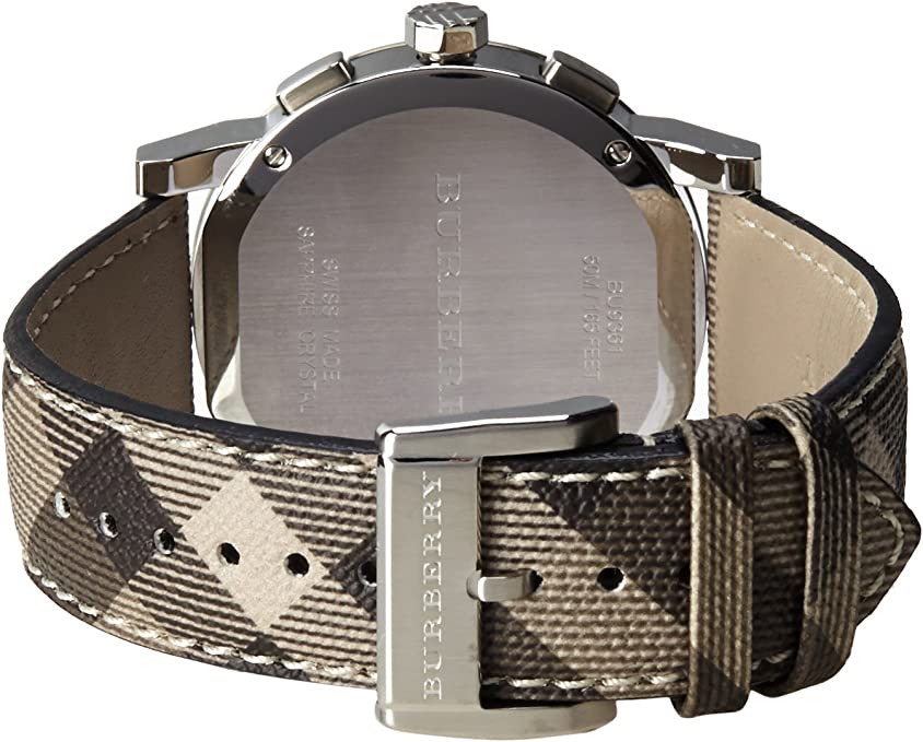 Shop Authentic Burberry The City Beige Dial Chequered Brown Leather Strap Watch for Women - BU9029 - Luxxuri