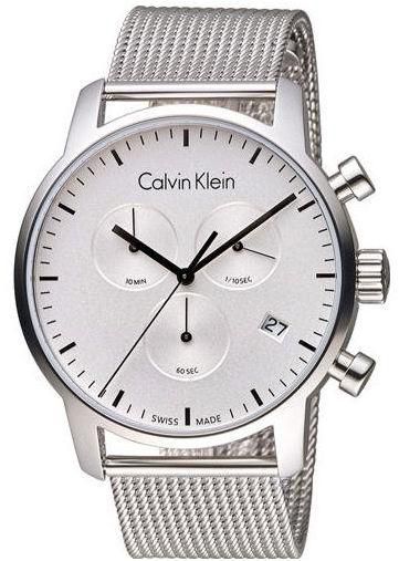 Shop Authentic Calvin Klein City Chronograph White Dial Silver Mesh Bracelet Watch for Men - K2G27126 - Luxxuri