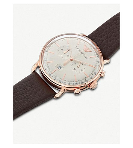 Shop Authentic Emporio Armani Aviator Grey Dial Brown Leather Strap Watch For Men - AR11106 - Luxxuri