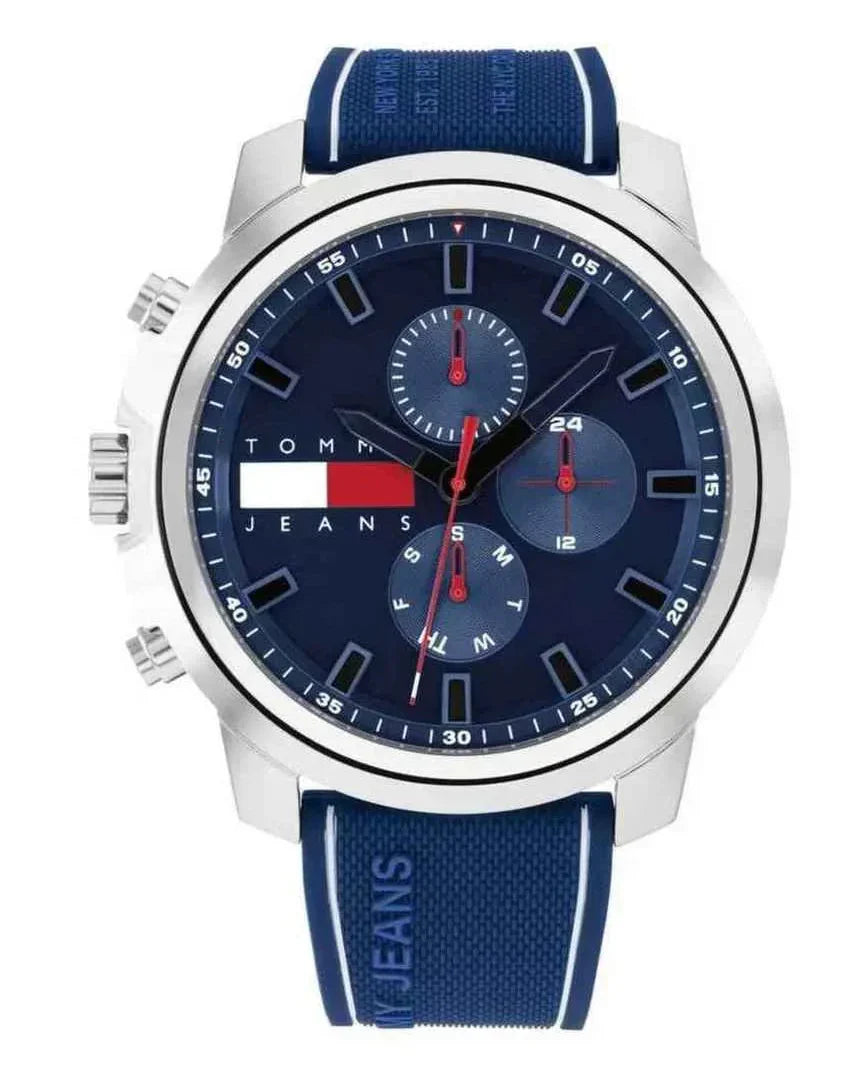 Shop Authentic Tommy Hilfiger Wynwood Chronograph Blue Dial Blue Silicon Strap Watch For Men - 1710582 - Luxxuri