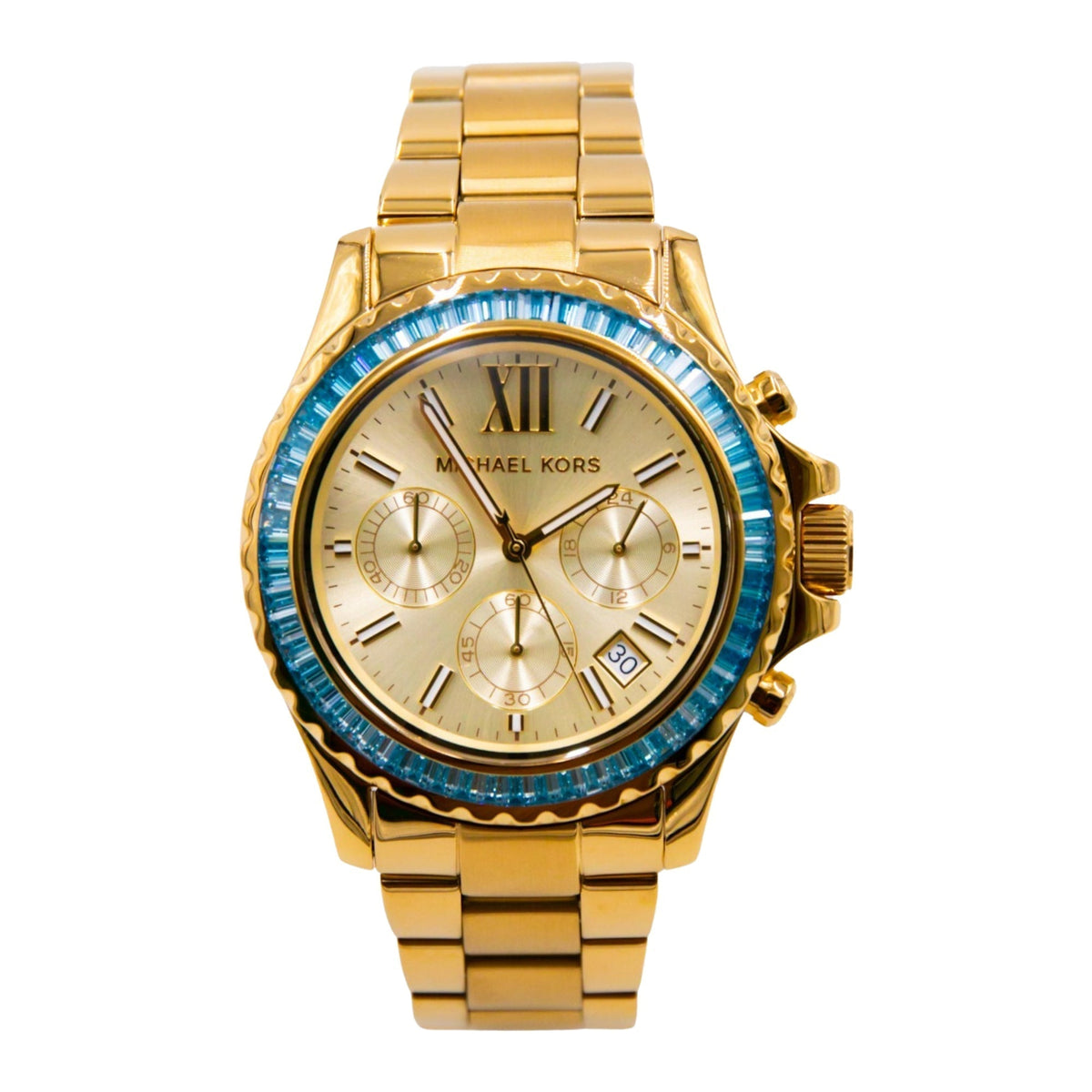Shop Authentic Michael Kors Everest Chronograph Gold Dial Gold Steel Strap Watch For Women - MK7210 - Luxxuri