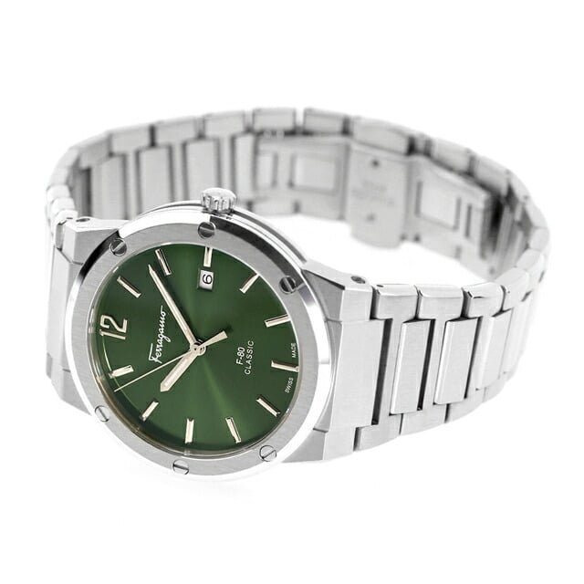 Shop Authentic Salvatore Ferragamo F-80 Classic Green Dial Silver Steel Strap Watch for Men - SFDT02123 - Luxxuri