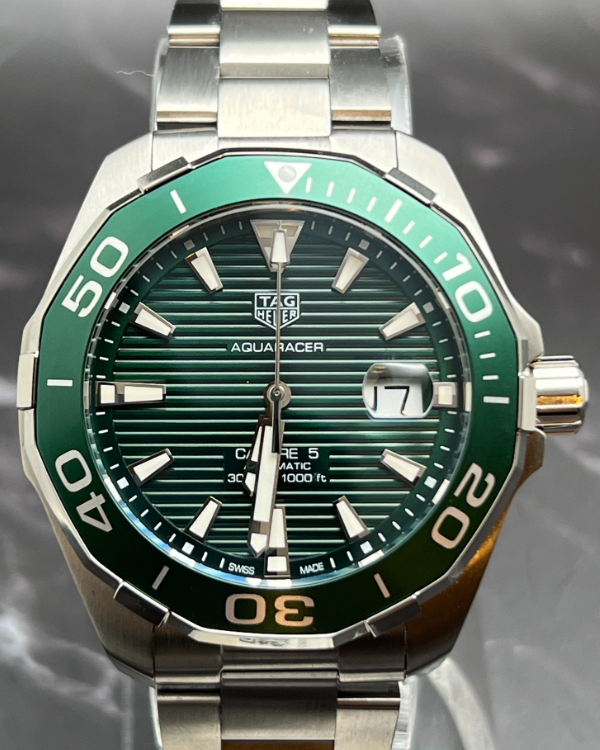 Shop Authentic Tag Heuer Aquaracer Green Dial Watch for Men - WAY201S.BA0927 - Luxxuri