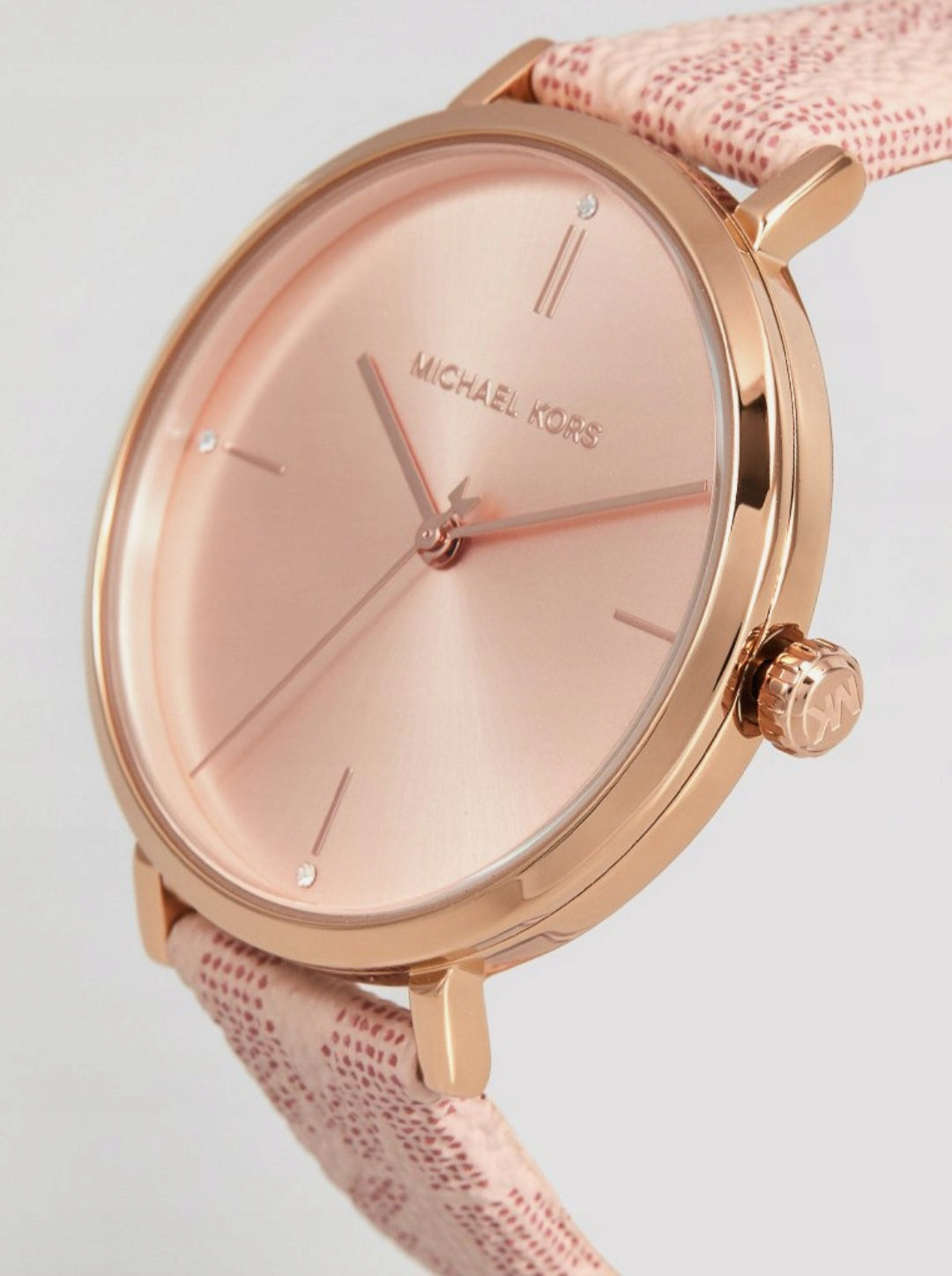 Shop Authentic Michael Kors Jayne Three Hand Rose Gold Dial Pink Leather Strap Watch For Women - MK7130 - Luxxuri