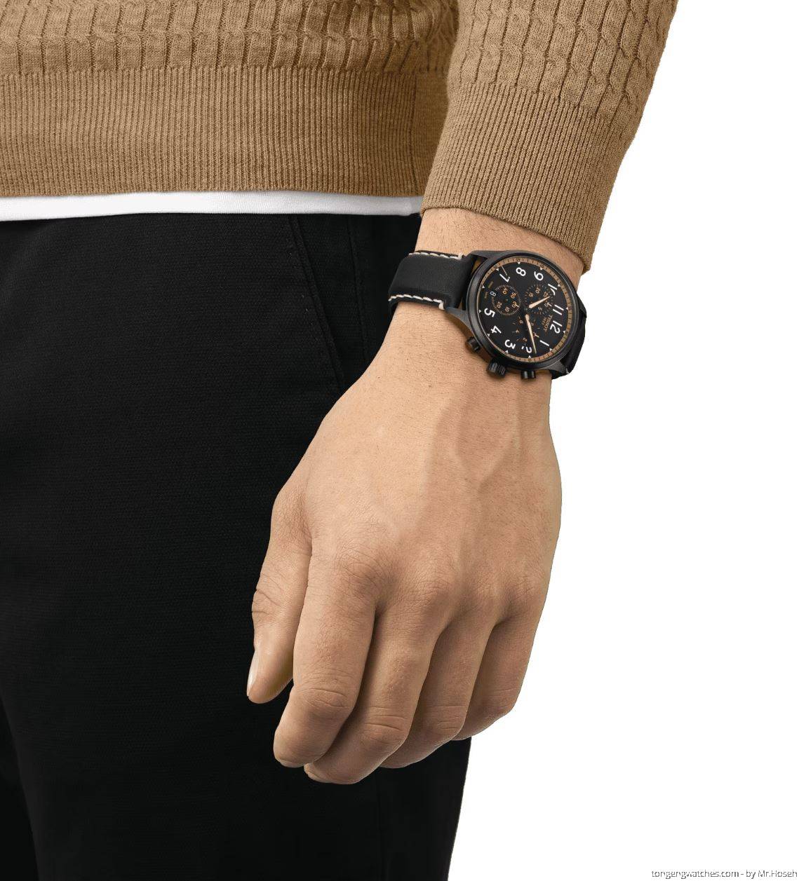 Shop Authentic Tissot Chrono XL Vintage Chronograph Black Dial Black Leather Strap Watch For Men - T116.617.36.052.02 - Luxxuri