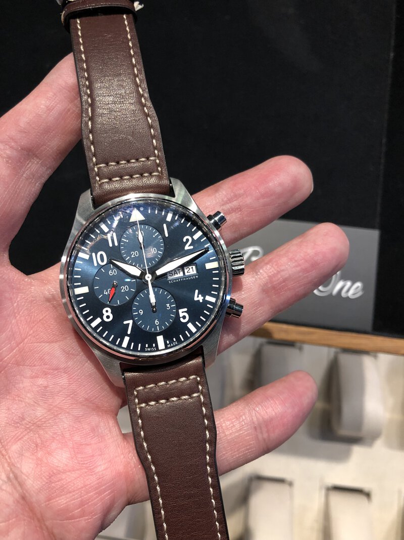 Shop Authentic IWC Pilot’s Watch Chronograph Edition “Le Petit Prince” Blue Dial Brown Leather Strap Watch for Men - IW377714 - Luxxuri