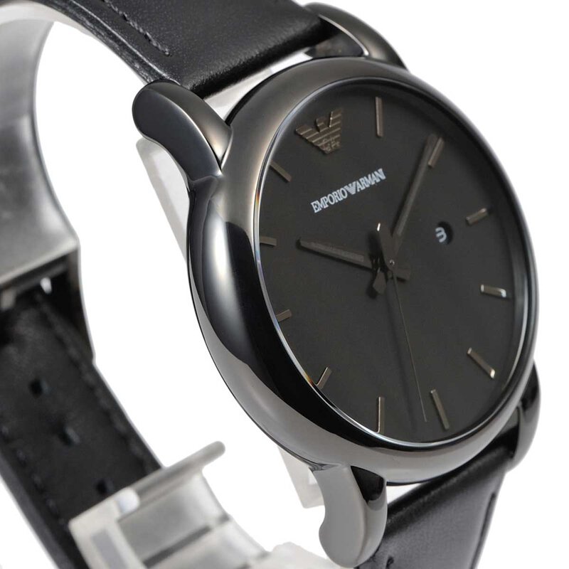 Shop Authentic Emporio Armani Classic Black Dial Black Leather Strap Watch For Men - AR1732 - Luxxuri