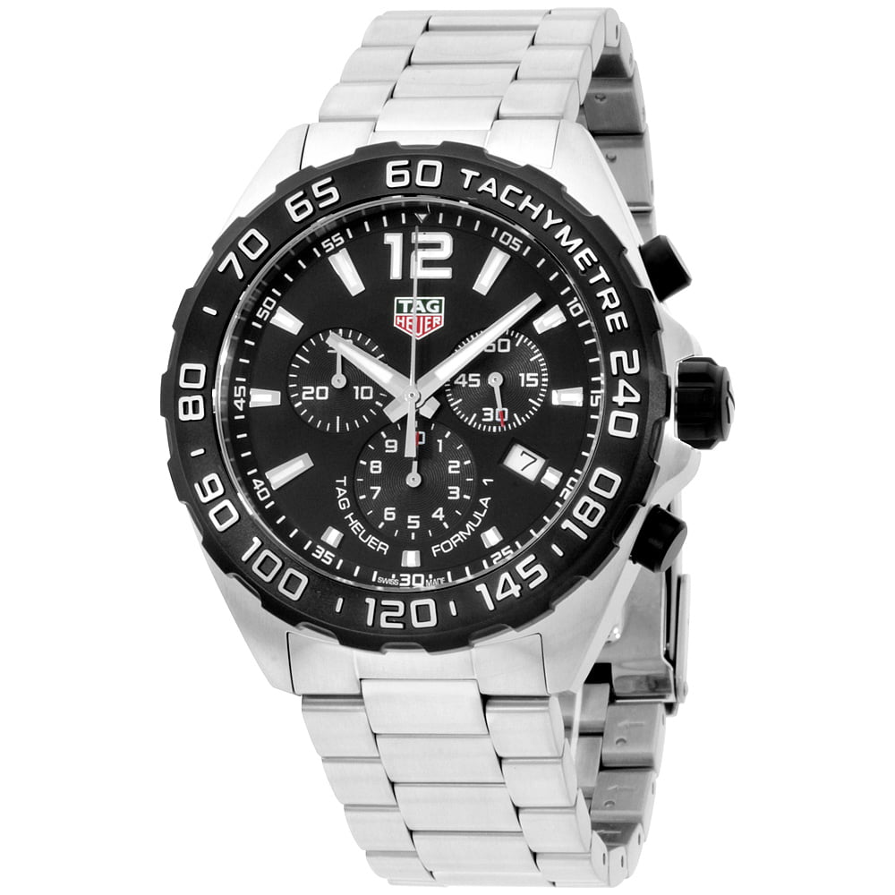 Shop Authentic Tag Heuer Formula 1 Chronograph Black Dial Silver Steel Strap Watch for Men - CAZ1010.BA0842 - Luxxuri