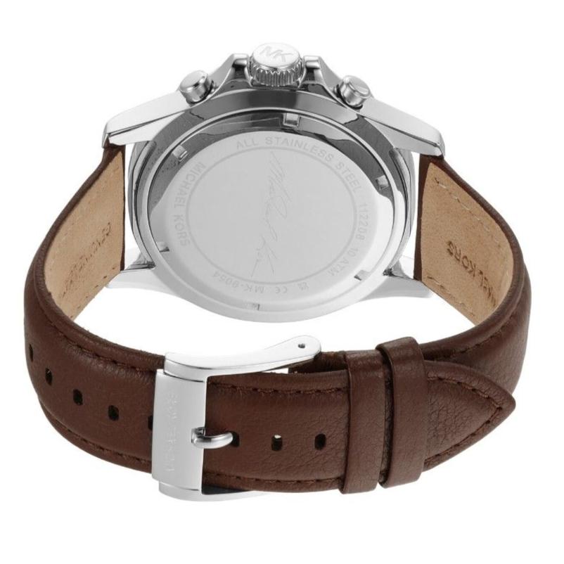 Shop Authentic Michael Kors Everest Chronograph Black Dial Brown Leather Strap Watch For Men - MK9054 - Luxxuri