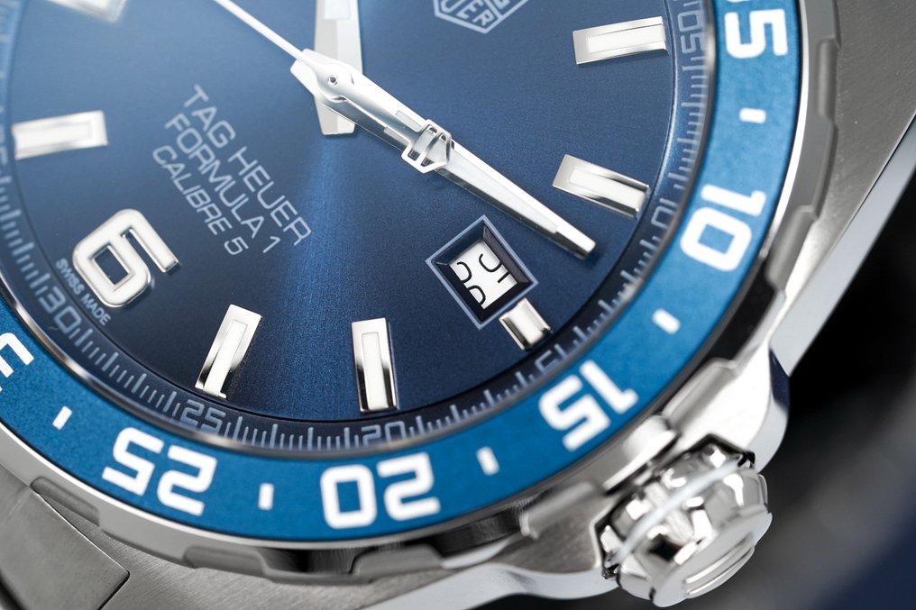 Shop Authentic Tag Heuer Formula 1 Bucherer Blue Edition Blue Dial Silver Steel Strap Watch for Men - WAZ2015.BA0842 - Luxxuri