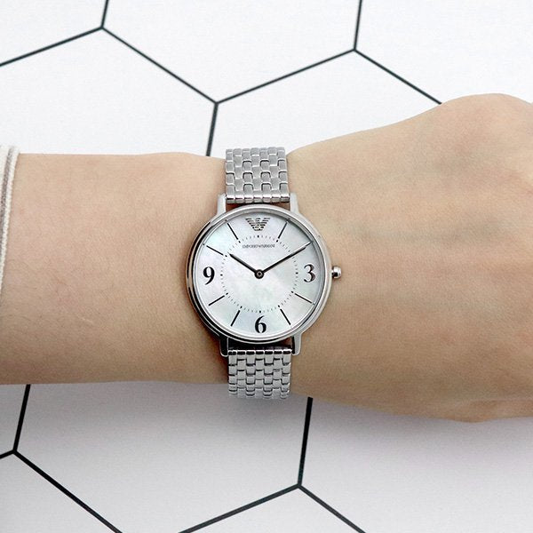 Shop Authentic Emporio Armani Kappa Mother of Pearl Dial Silver Steel Watch For Women - AR2507 - Luxxuri