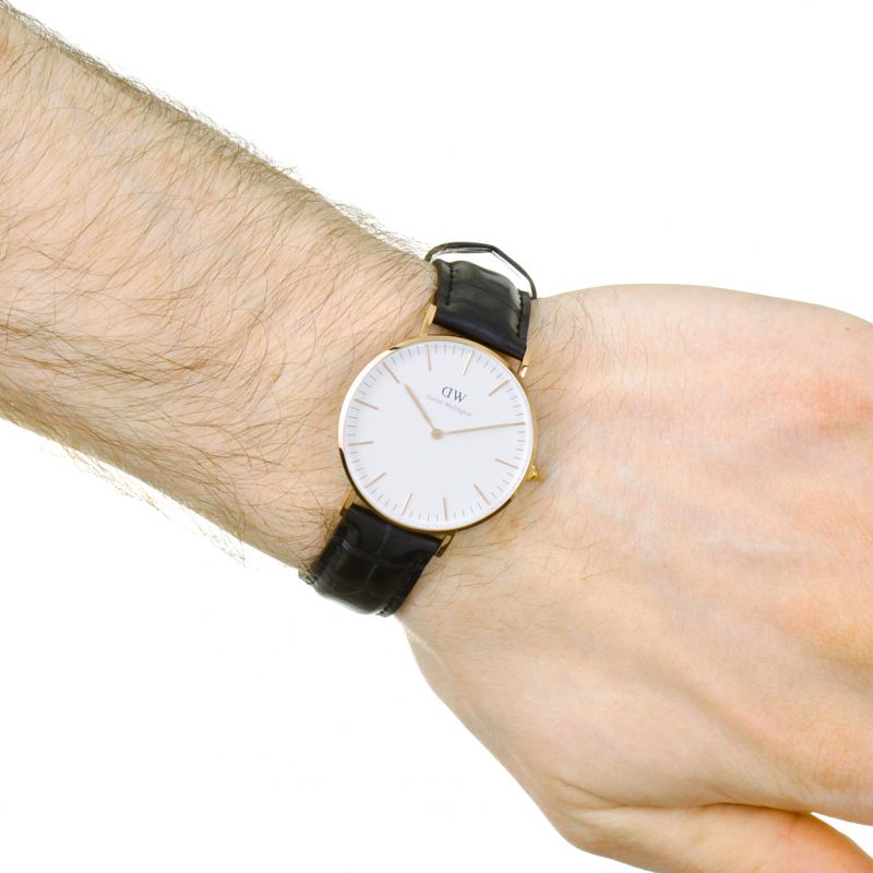 Shop Authentic Daniel Wellington Classic Reading White Dial Black Leather Strap Watch For Women - DW00100041 - Luxxuri