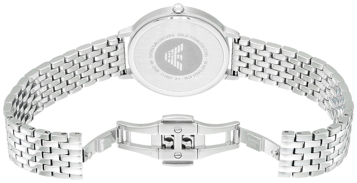 Shop Authentic Emporio Armani Kappa Mother of Pearl Dial Silver Mesh Bracelet Watch For Women - AR2511 - Luxxuri