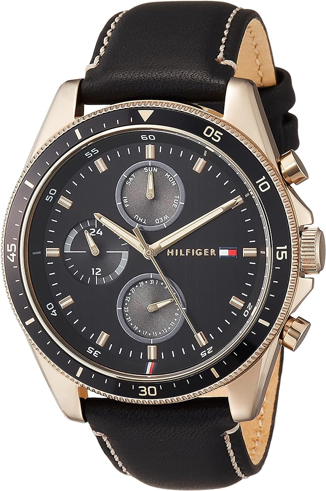 Shop Authentic Tommy Hilfiger Parker Chronograph Black Dial Brown Leather Strap Watch For Men - 1791836 - Luxxuri