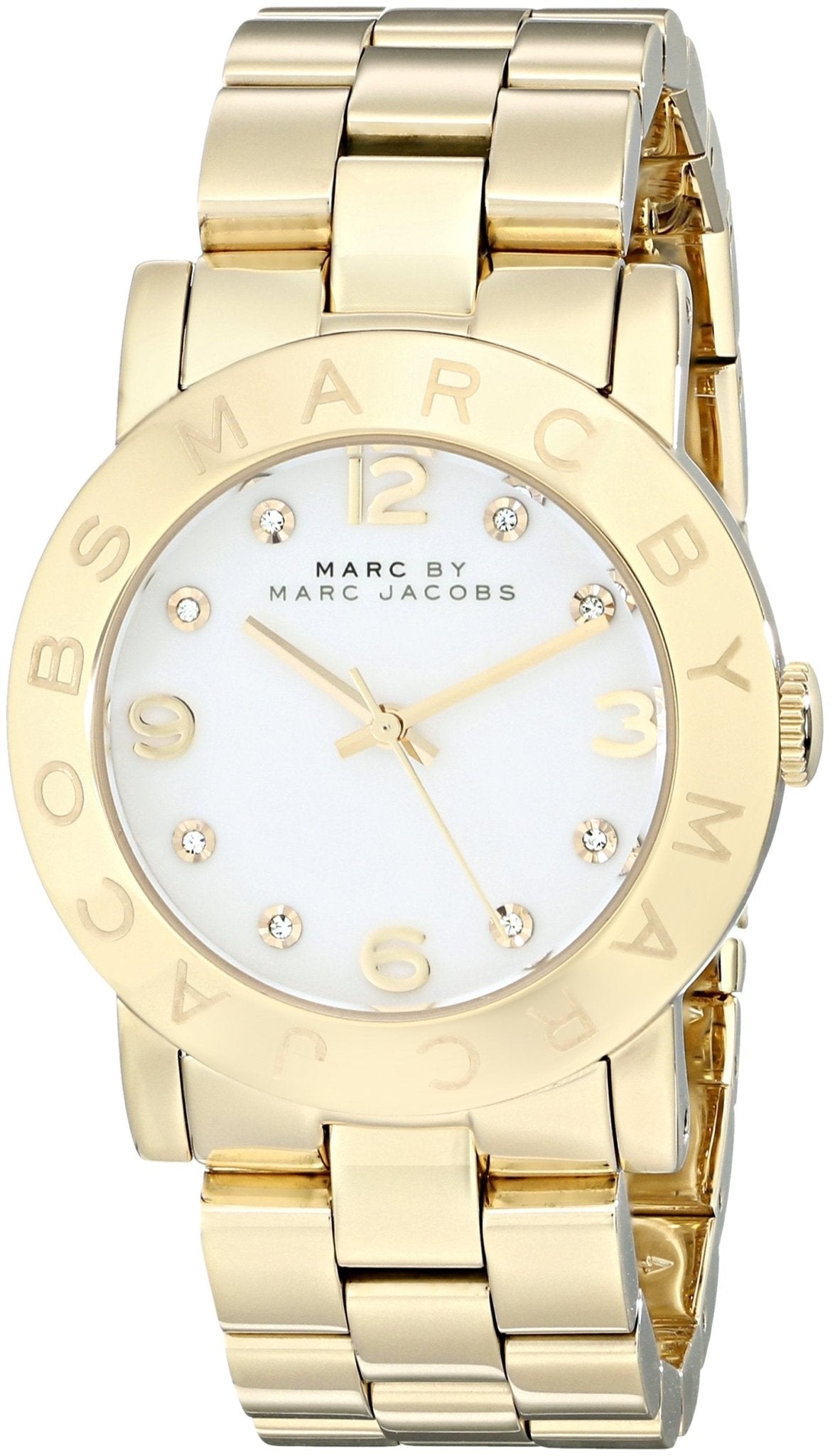 Shop Authentic Marc Jacobs Amy White Dial Gold Steel Strap Watch for Women - MBM3056 - Luxxuri