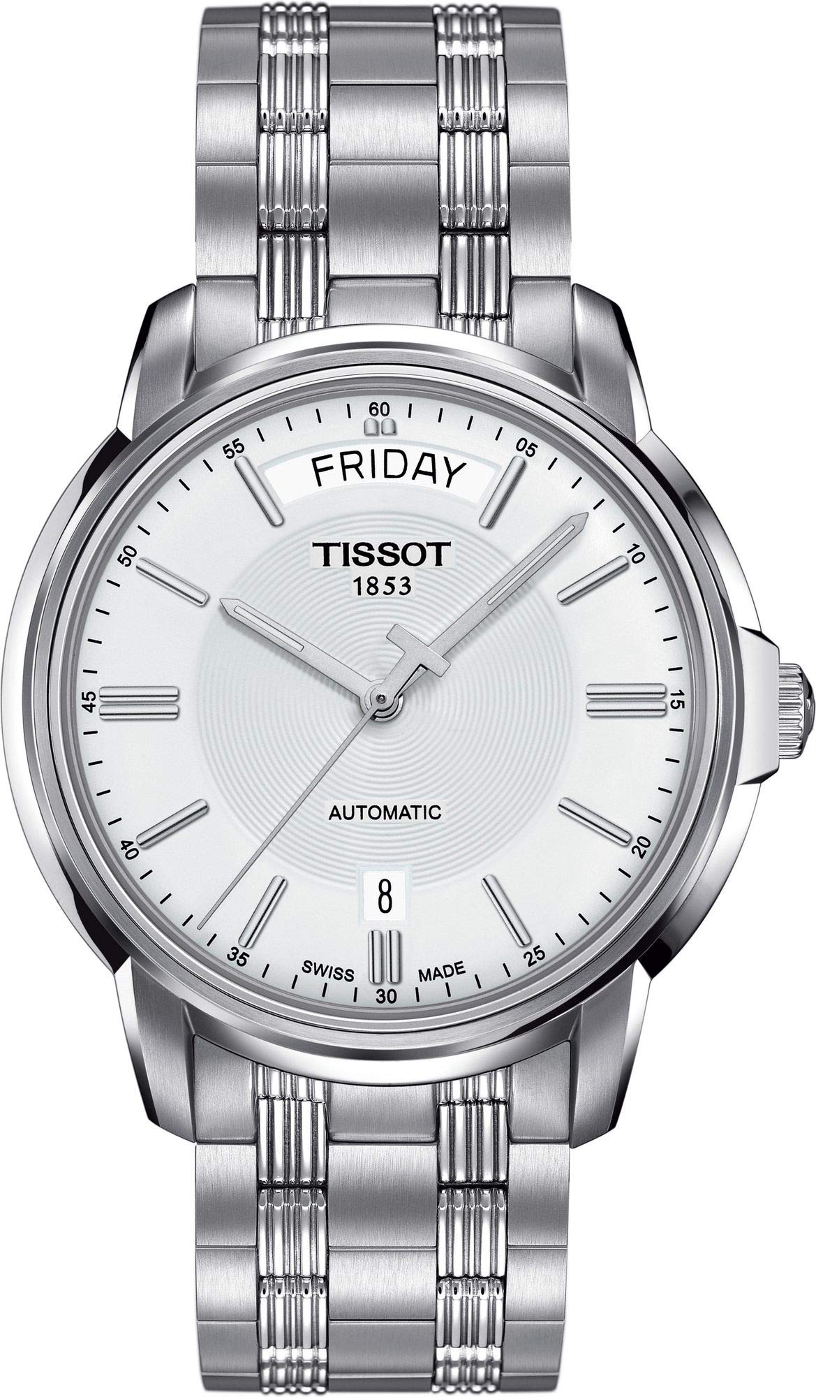 Shop Authentic Tissot T Classic Automatic III Day Date White Dial Silver Steel Strap Watch for Men - T065.930.11.031.00 - Luxxuri