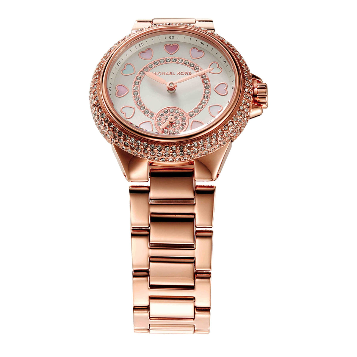 Michael Kors Camille Multifunction White Dial Rose Gold Steel Strap Watch For Women - MK4700