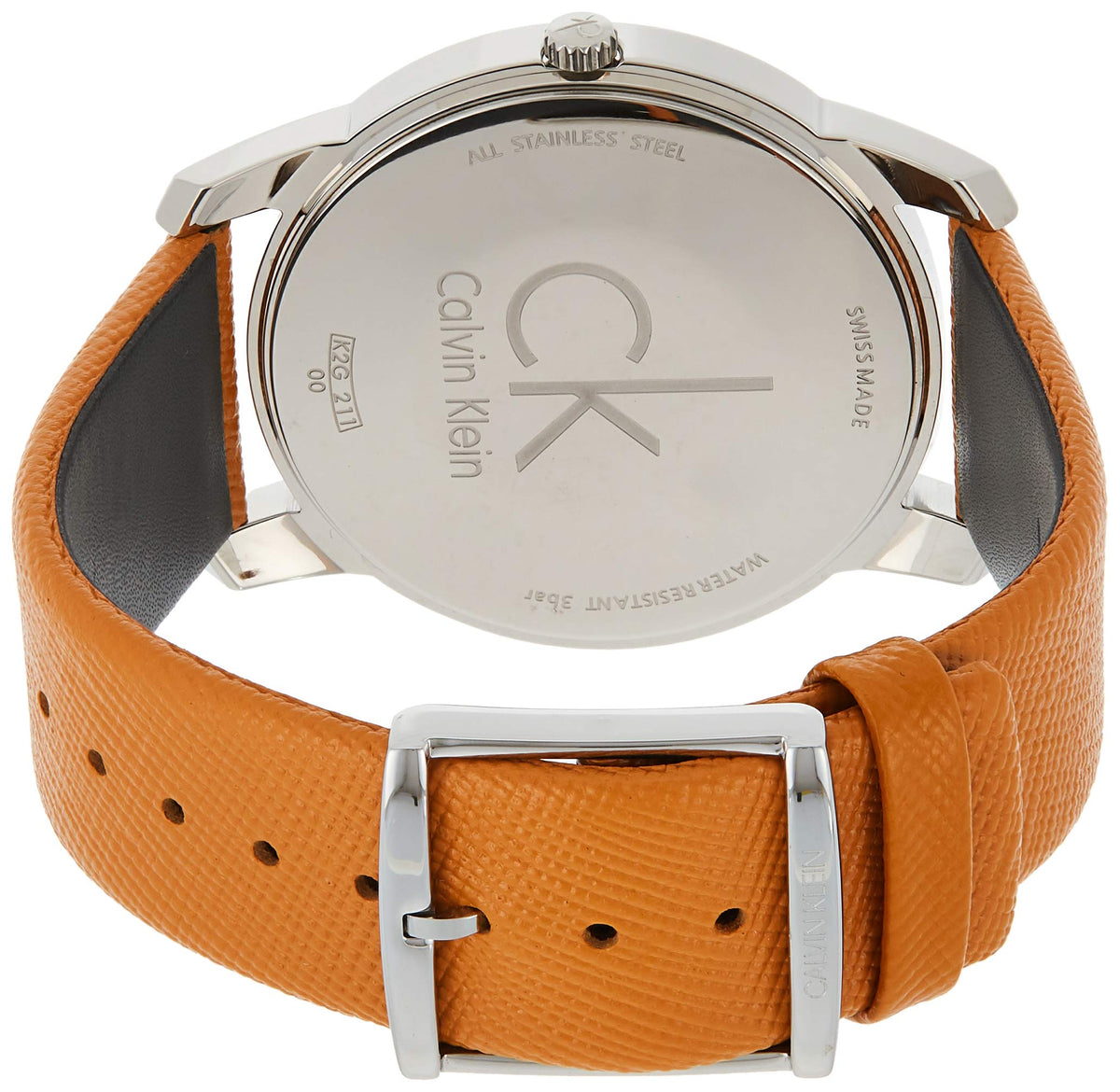 Shop Authentic Calvin Klein City Quartz White Dial Light Brown Leather Strap Watch For Men - K2G21138 - Luxxuri