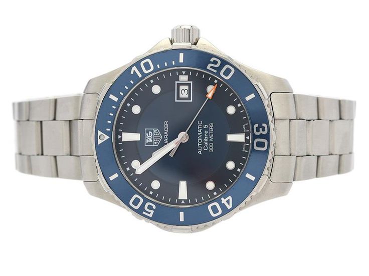 Shop Authentic Tag Heuer Aquaracer Caliber 5 Automatic Blue Dial Silver Steel Strap Watch for Men - WAN2111.BA0822 - Luxxuri